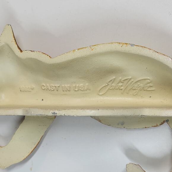 Vintage 1992 John Wright Cast Metal Cat Tabby Shelf Sitter Sleeping Statue USA - Picture 4 of 14